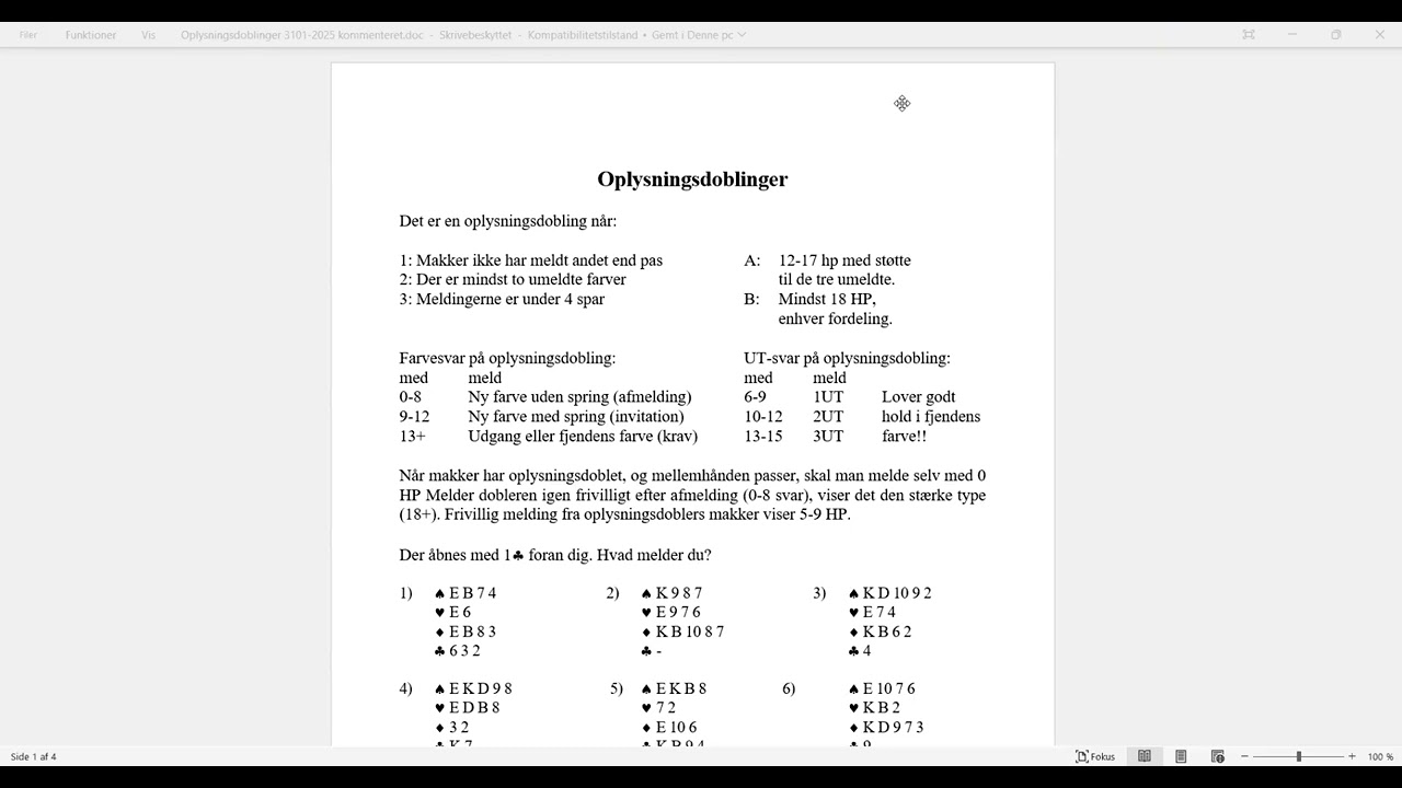 Bridge med Ole - doblinger
