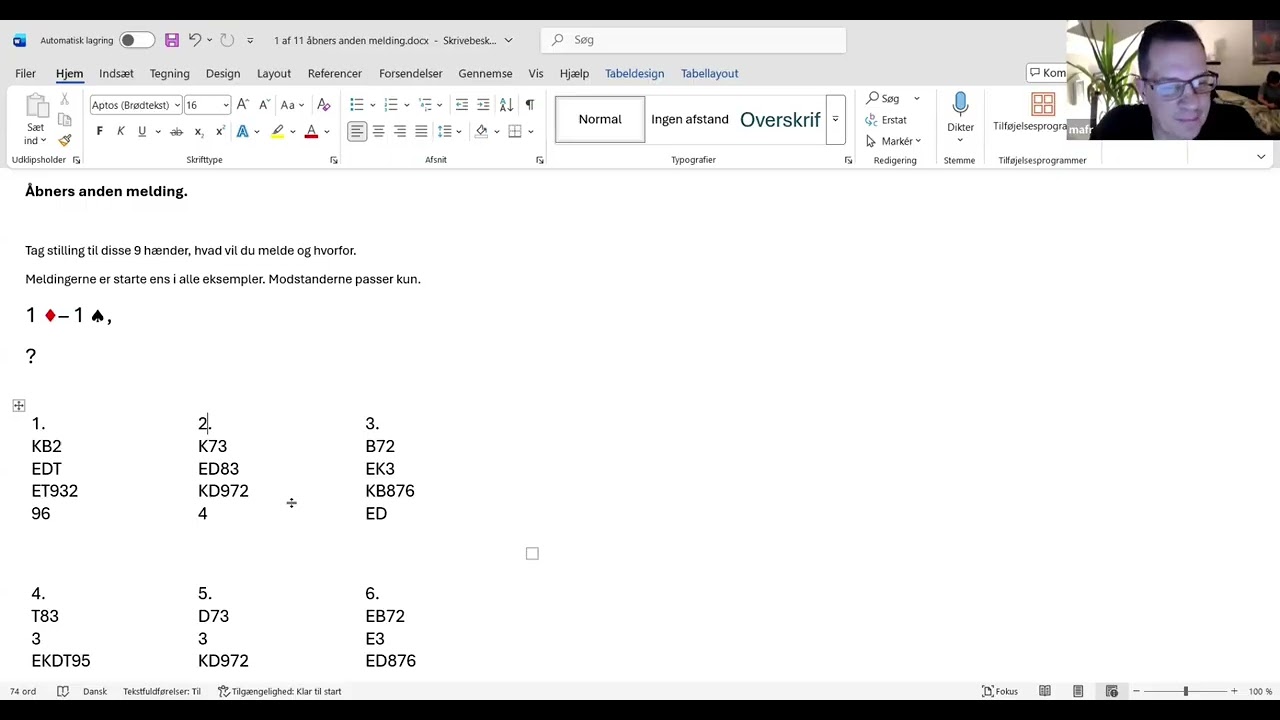 Åbners og svarer 2.melding