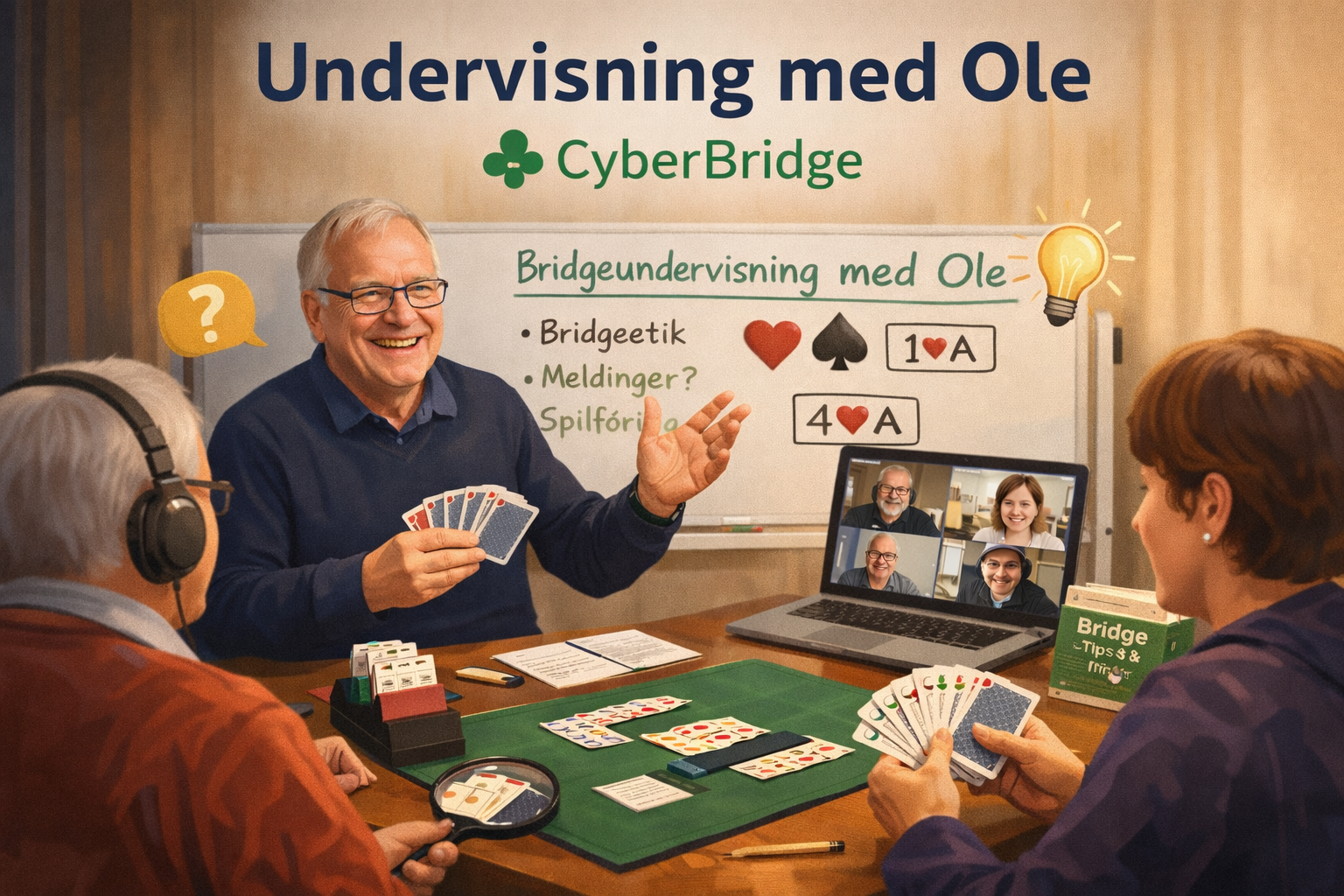 Bridgeundervisning med Ole gratis for alle